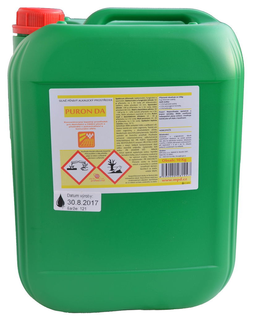 PURON DA 10 kg - alkalický prostředek s aktivním chlórem, dezinfekce