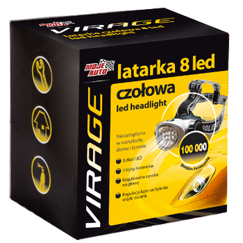 MOJE AUTO čelová svítilna 8 LED