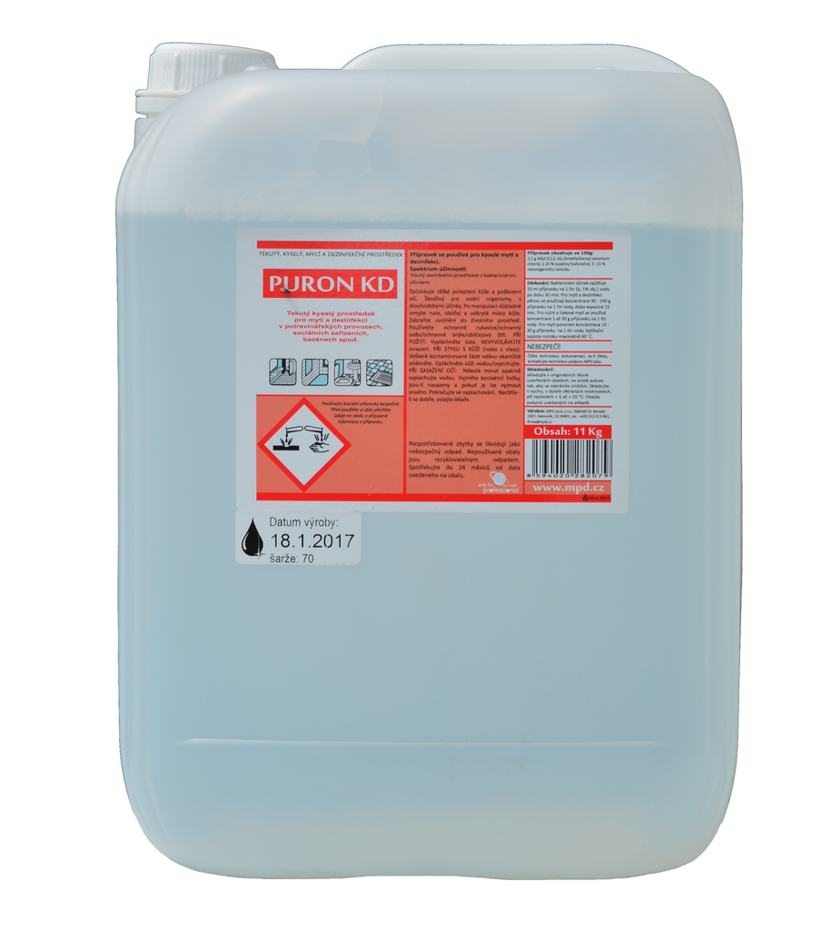 Puron KD - tekutý kyselý prostředek pro mytí a dezinfekci 11 kg
