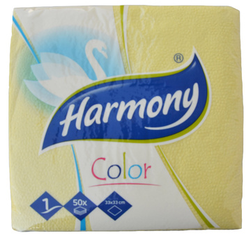 Ubrousky Harmony Color jednovrstvé žluté 50 ks