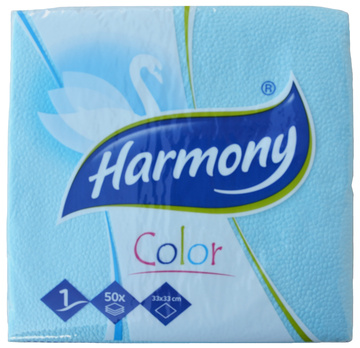 Ubrousky Harmony Color jednovrstvé modré 50 ks