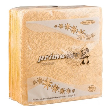 Ubrousky Prima soft jednovrstvé žluté 50 ks