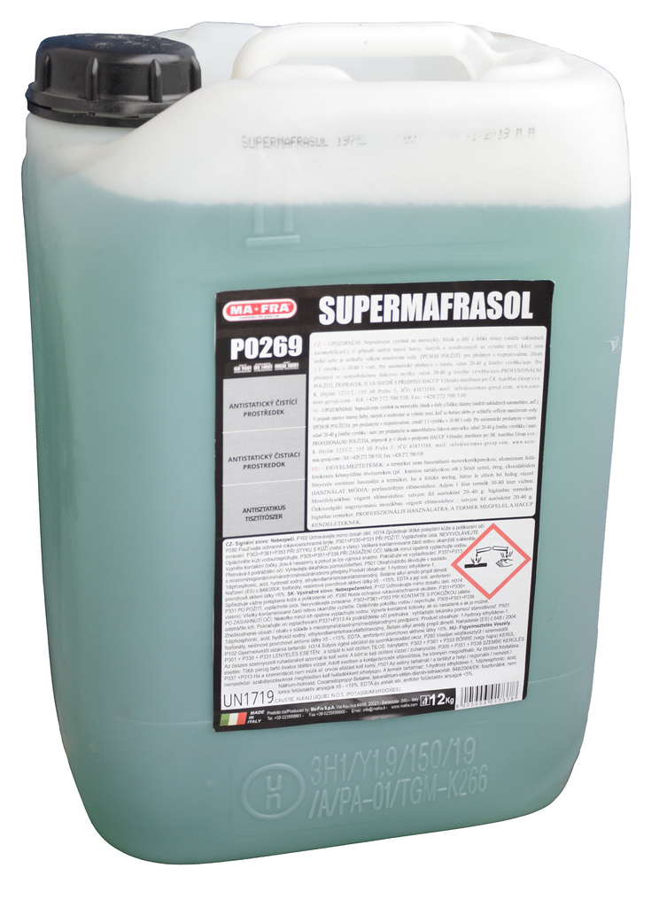 Supermafrasol - antistatický detergent, odmašťovač 12 kg 