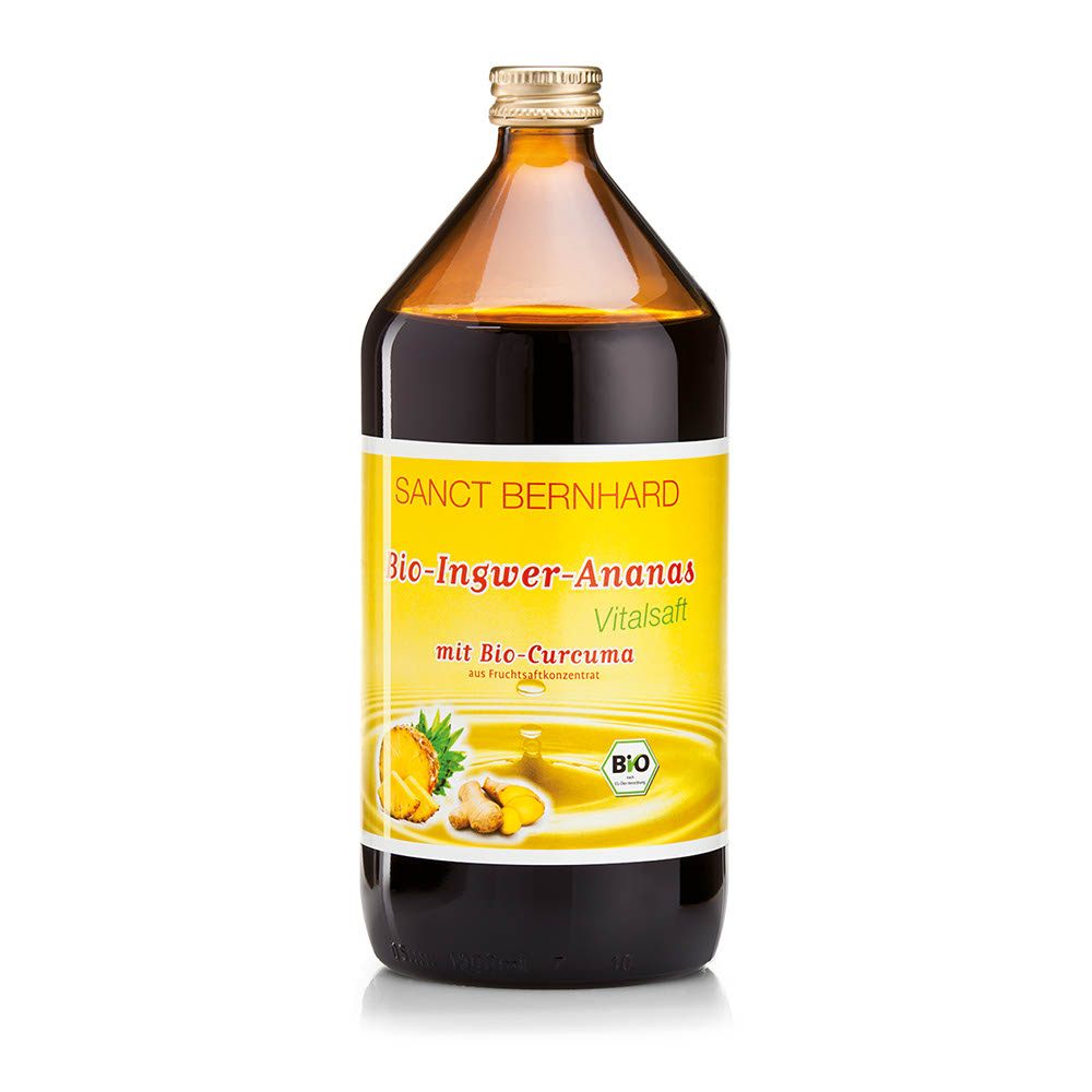 Zázvorovo-ananasový sirup s kurkumou BIO Sanct Bernhard 1000 ml