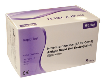 Hangzhou Realy Tech Novel Coronavirus SARS-Cov-2 Antigen Rapid Test Device saliva 5 ks
