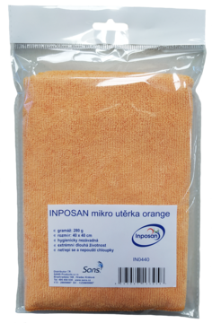 INPOSAN mikro utěrka 40x40 oranžová 280 g/m2