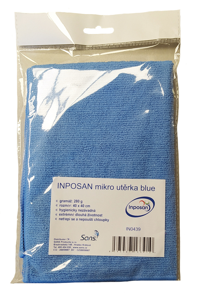 INPOSAN mikro utěrka 40x40 modrá 280 g/m2