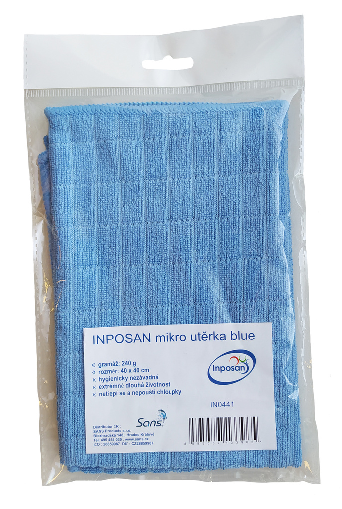 INPOSAN mikro utěrka 40x40 modrá 240 g/m2