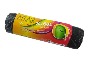 Odpadový pytel černý 60 l 60x72, 20ks/role