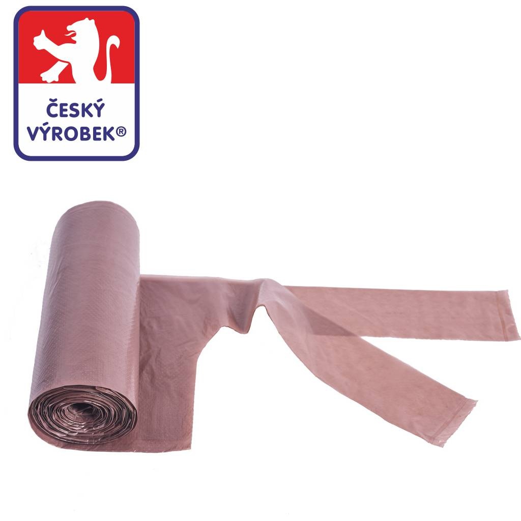 Odpadový pytel béžový s uchy 35 l 54x60x20, 30 ks/role