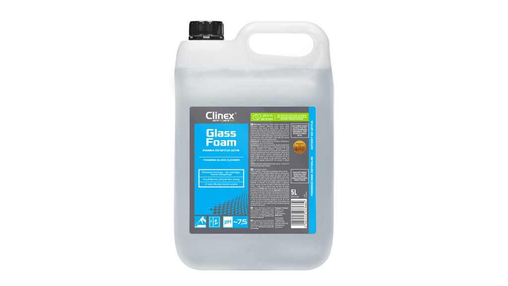 CLINEX GLASS FOAM - přípravek na čištění skla 5 l