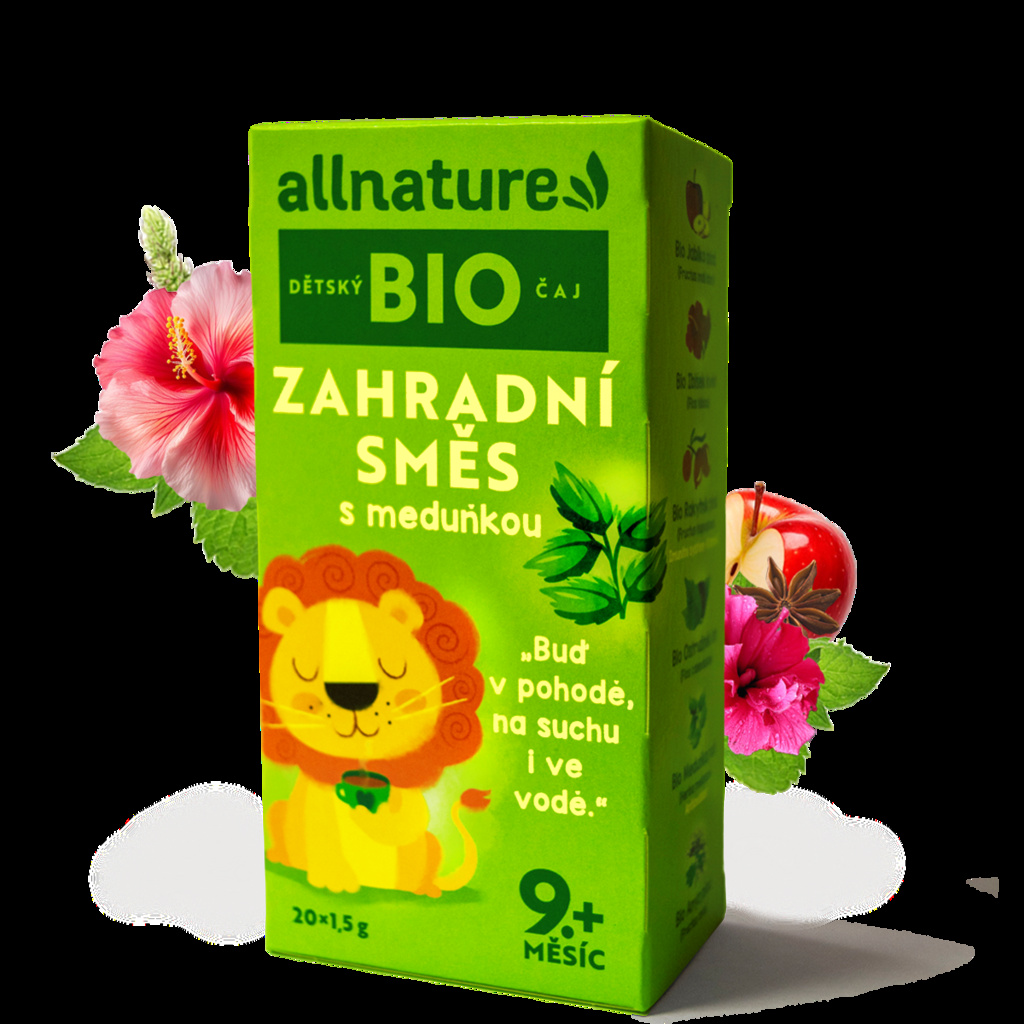 Allnature BIO Dětský čaj Zahradní směs s meduňkou 20x1,5 g