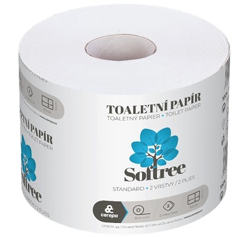 Toaletní papír SOFTREE bílý, dvouvrstvý 56 m