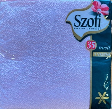 Ubrousky SZOFI jednovrstvé růžové 35 ks