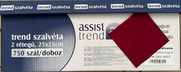 Papírové ubrousky vínové, dvouvrstvé 750 ks
