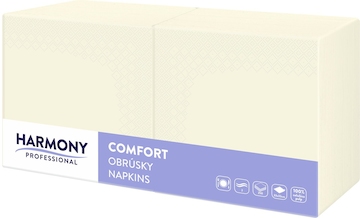 Ubrousky HARMONY Professional 33x33cm, 2 vrs. celulóza, krémové, 250 ks/balení
