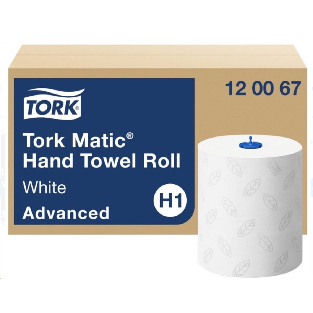 TORK Matic® 120067 – jemné papírové ručníky bílé v roli H1, 6 ks/balení