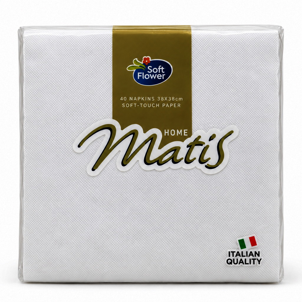 Ubrousek MATIS 38 x 38 bílé 40 ks 