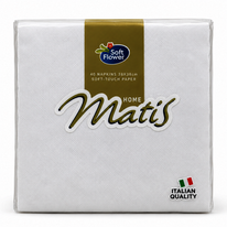 Ubrousky MATIS 38X38 40ks 2vrts. Bílé LUX 1/4
