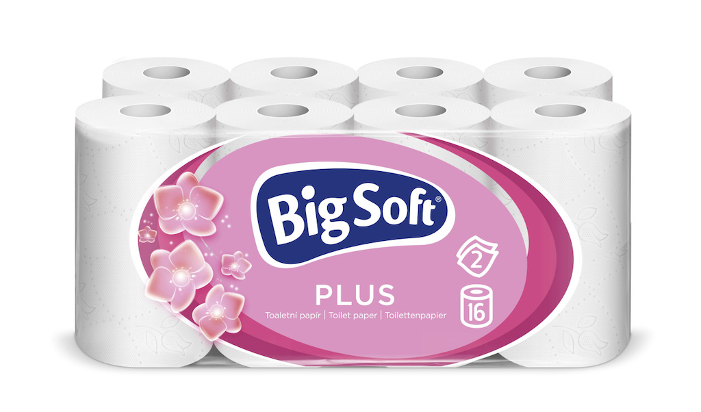 Toaletní papír Big Soft Plus 2vrstvý, 160 útržků 16 ks/balení