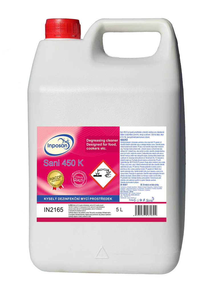 INPOSAN SANI 450 K - přípravek pro sanitaci stěn a strojů 5 l
